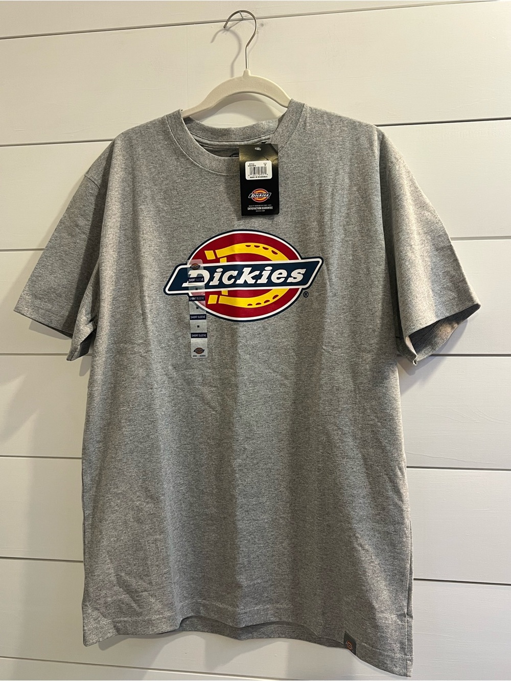 NWT Dickies Brand Grey Mens work shirt tee - thick cotton shirt! Nice!